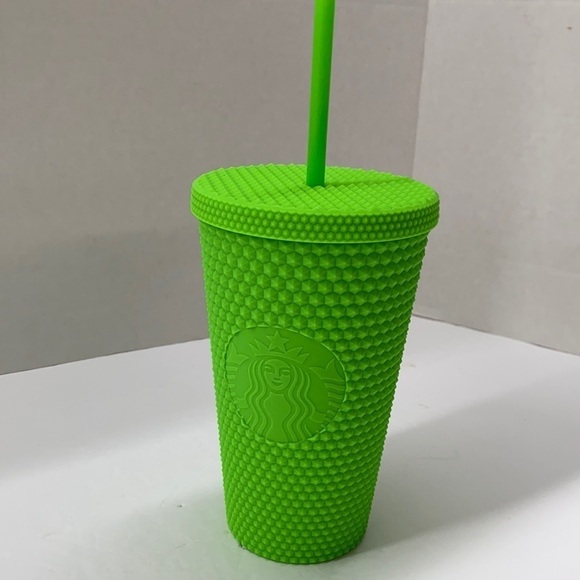 New Starbucks Lime Green Studded Grande Tumbler - Picture 1 of 5